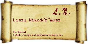 Liszy Nikodémusz névjegykártya